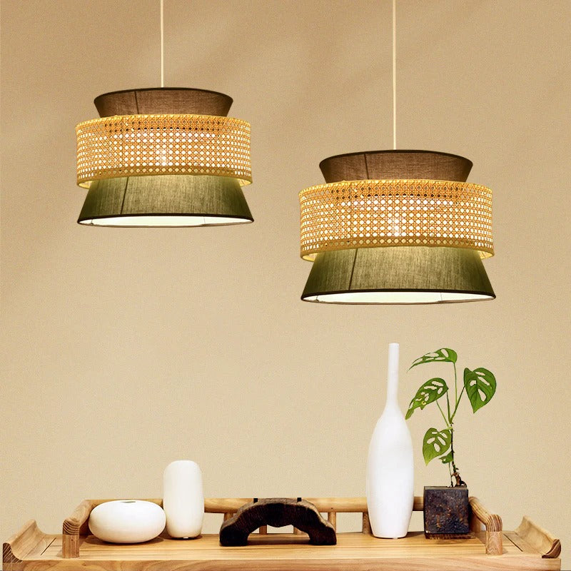 Bamboo Pendant Light Oriental Hanging Shade Design | Levunta