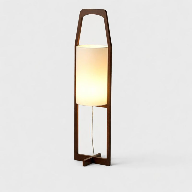 Bamboo Wood Floor Lamp with Fabric Shade Japan Style | Lumoriq