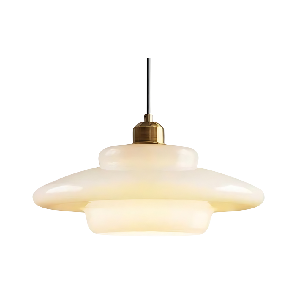 Brass Glass Art Deco Pendant Light Fixture | Lurelle