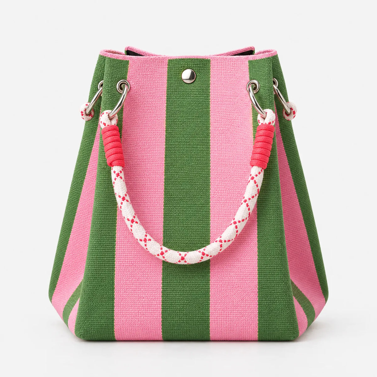 Casual Striped Bucket Tote Bag