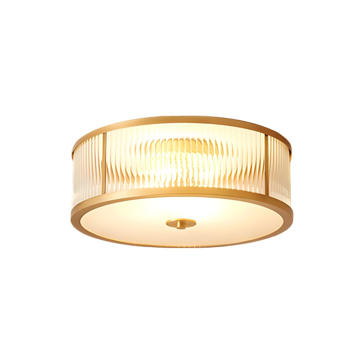 Ceiling Light in Brass Finish with Frosted Glass Shade | Nordex