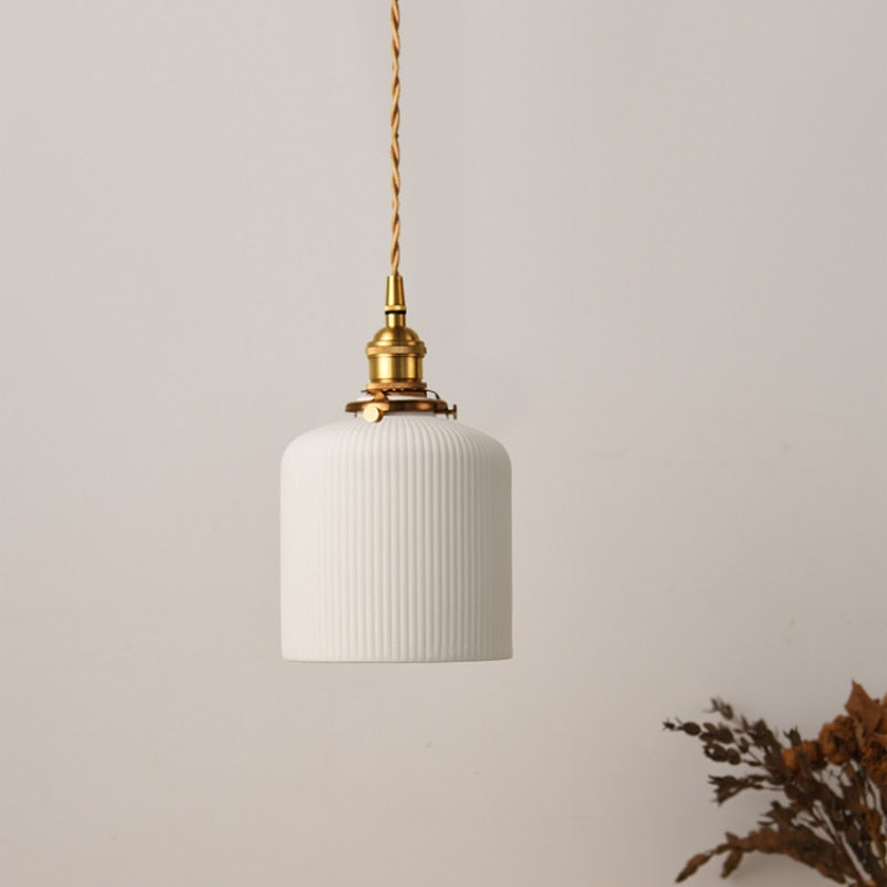 Ceramic Pendant Light Retro Japanese Scandinavian | Halvion