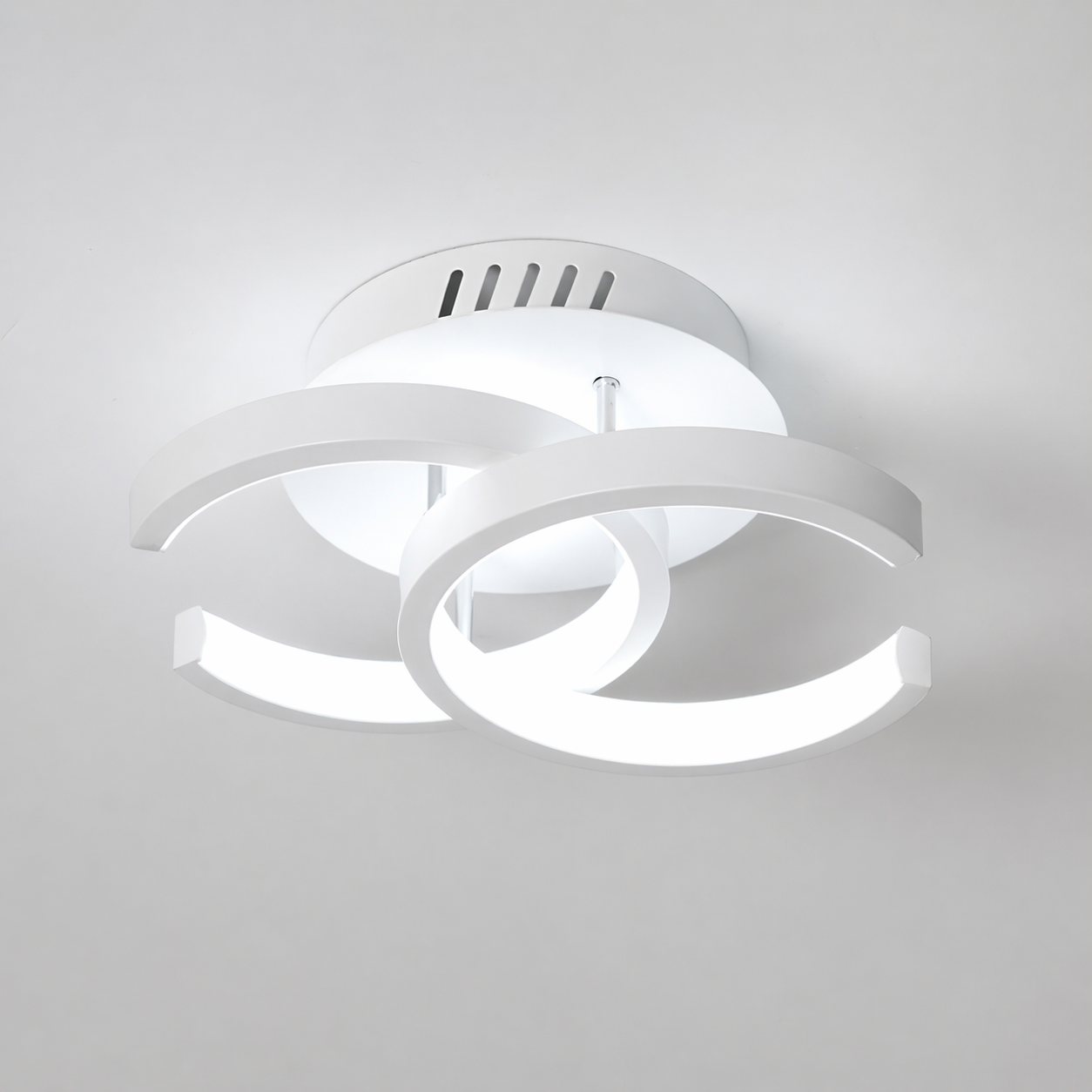 LED Moon Shape Ceiling Light Black or White Modern | Linara