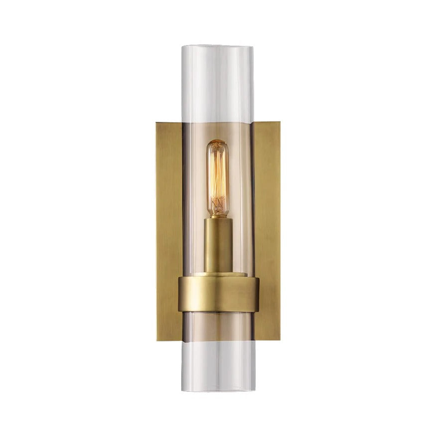 Clear Glass Cylinder Indoor Traditional Wall Light | Lumvoro