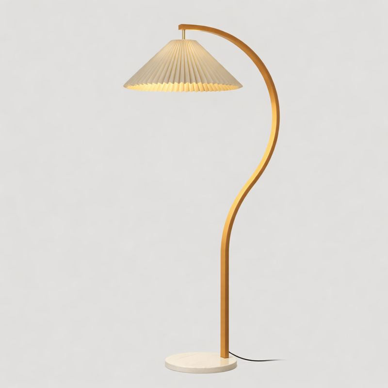 Contemporary Floor Lamp With Tapered Shade Metal Lighting | Wardilo