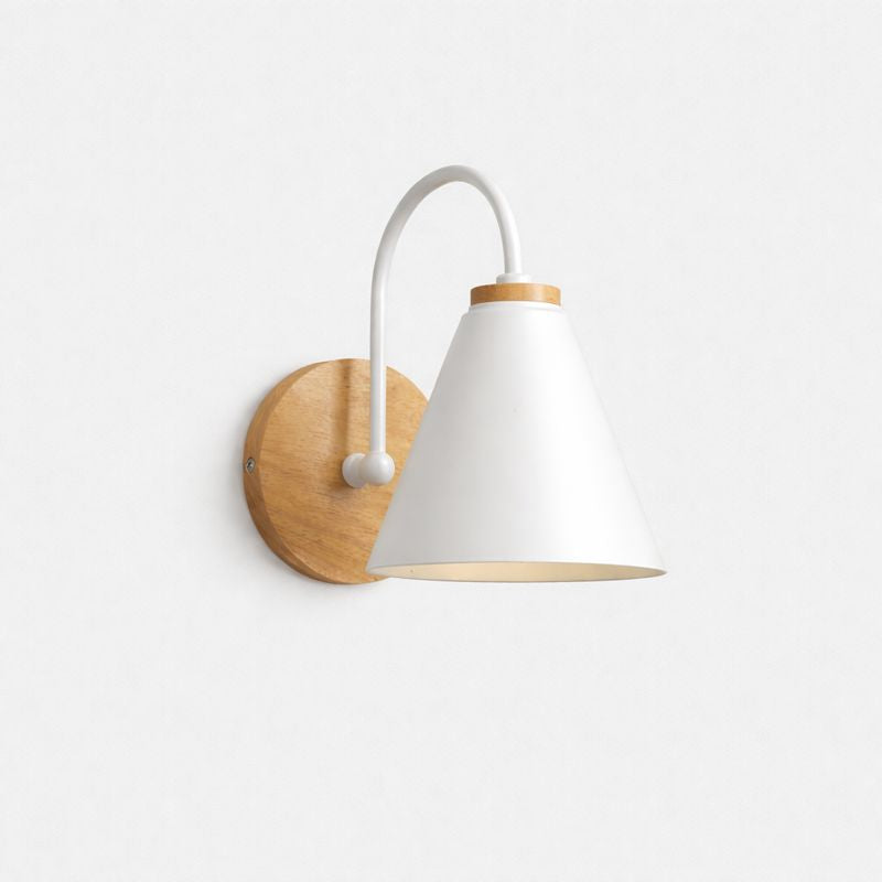 Curved Wood and Metal Modern Interior Wall Light | Yorven