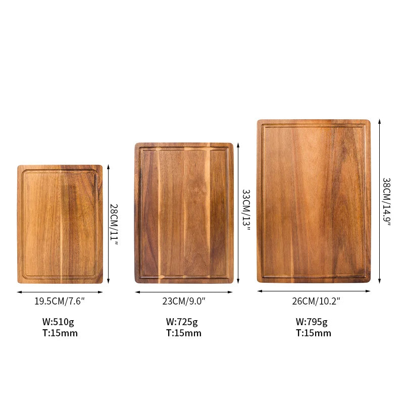 Cutting Board Wooden with Deep Juice Groove