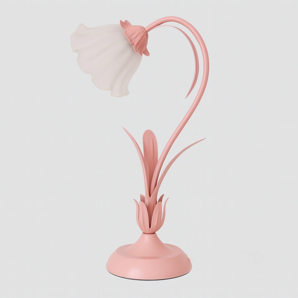 French Flower Vintage Style Table Lamp with Metal Base | Flaurin