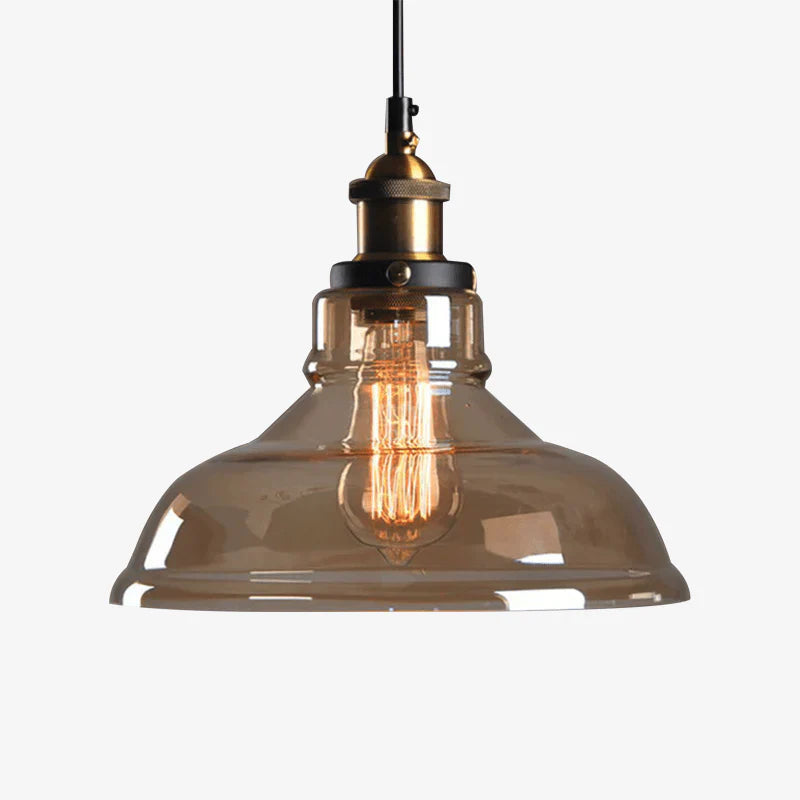Glass Shade Pendant Light with Brass Socket Vintage | Belvora