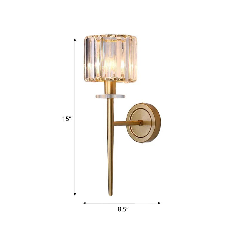 Gold Wall Light Crystal Shade Modern Interior | Lumerva