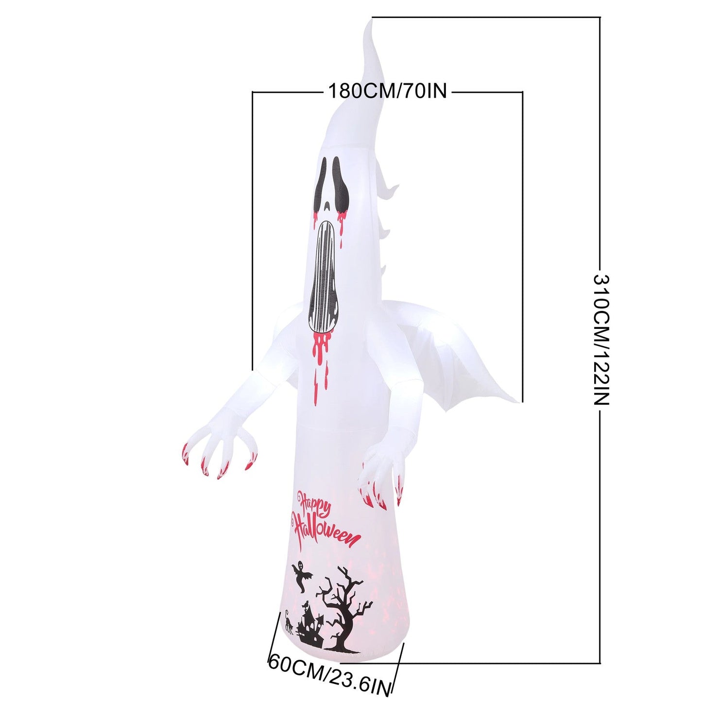 Halloween Inflatable Ghost Giant Light Up Outdoor Yard Decoration 10 FT