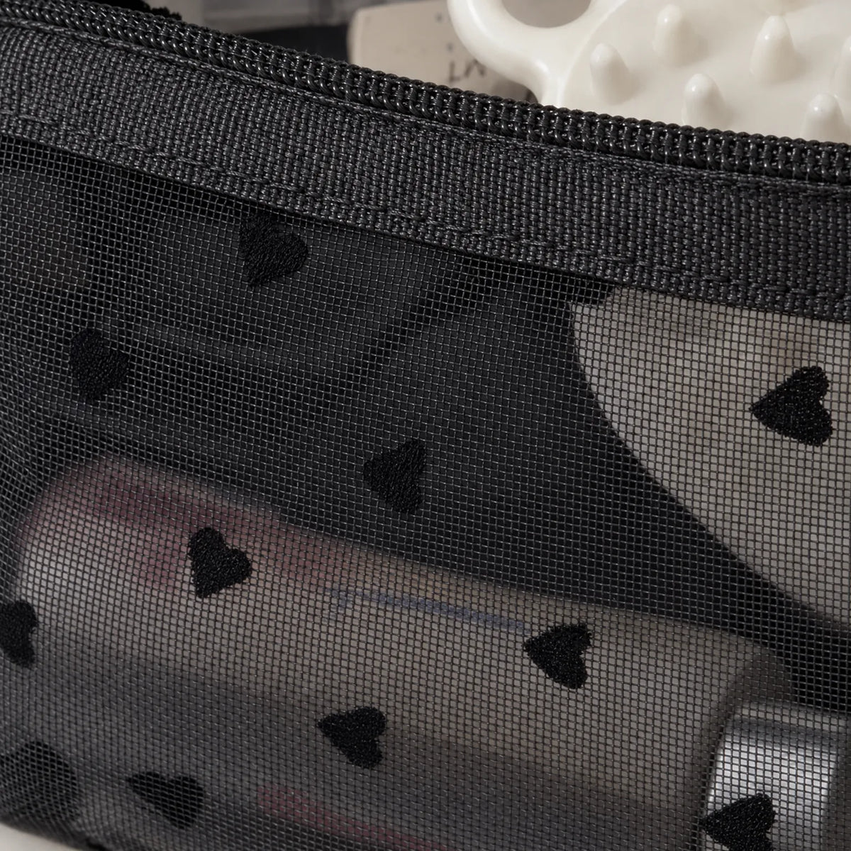 Heart Pattern Cosmetic Organizer Bag