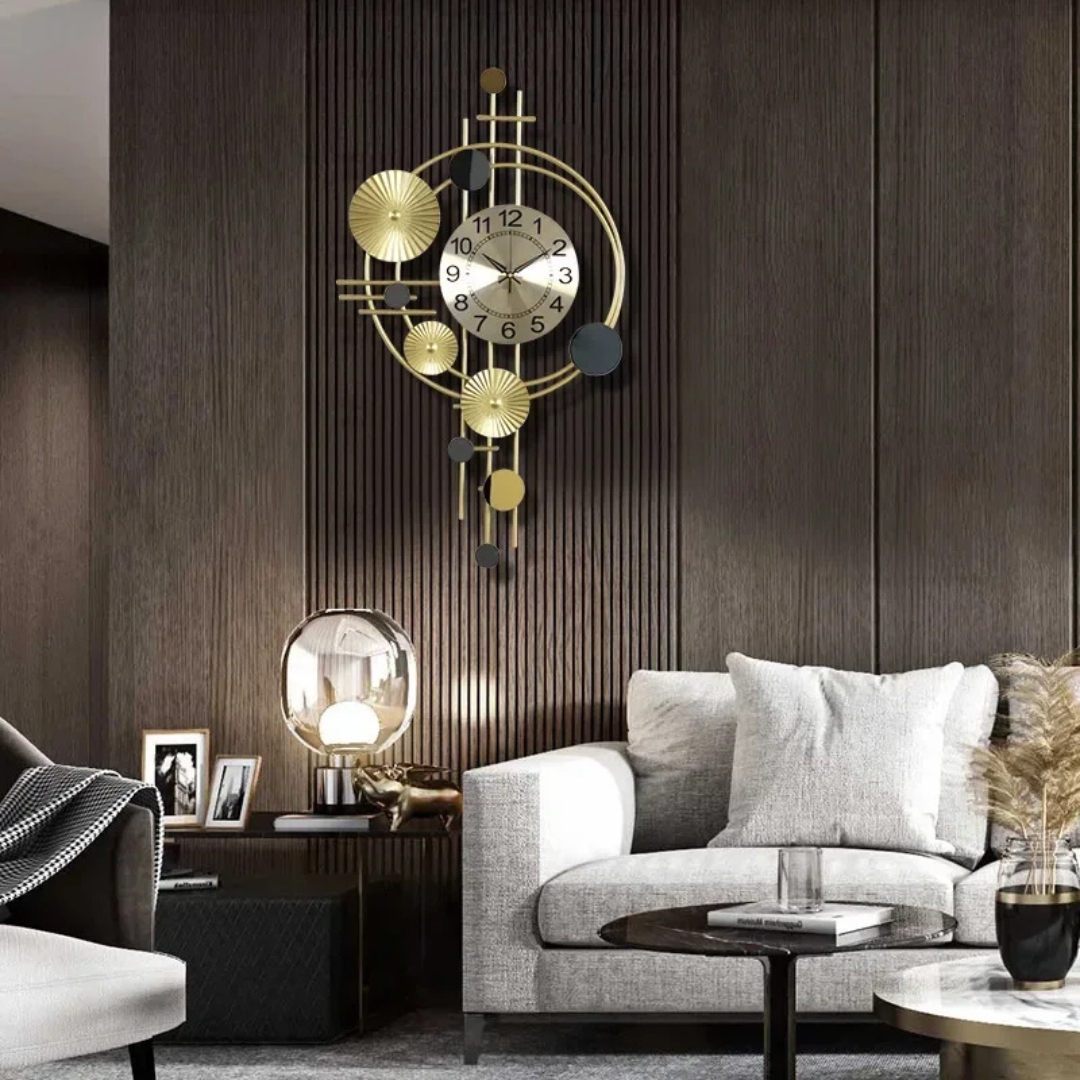 Industrial Style Metal Finish Wall Clock Silent Quartz | Brevant