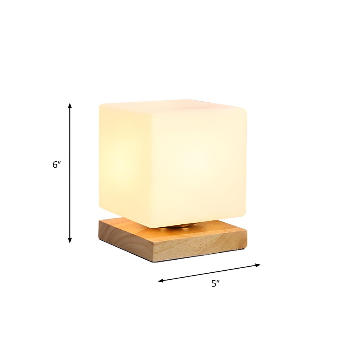 Industrial Table Lamp with Square Glass Shade | Lumetra