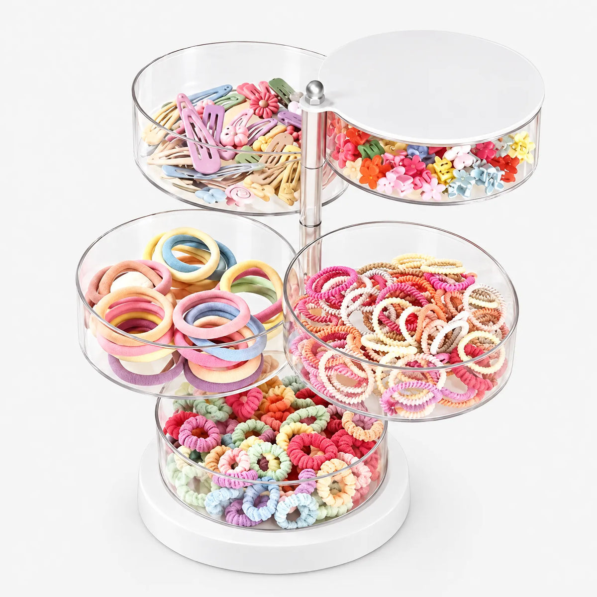 Jewelry Box with Rotating Compartments for Earrings and Accessories