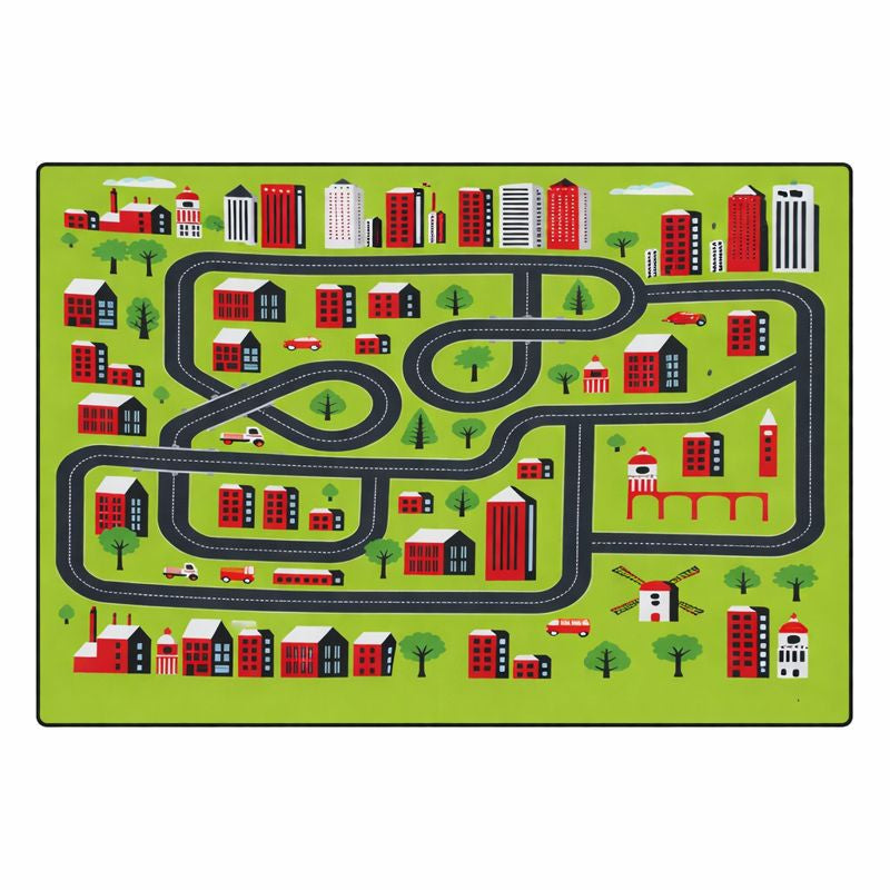 Kids City Road Traffic Map Play Mat Indoor Rug | Travico