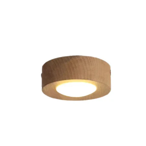 LED Ceiling Light in Walnut Wood with Spotlight | Novalum
