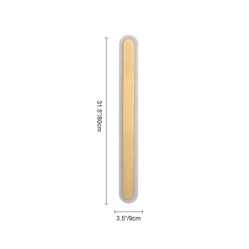 LED Long Strip Wall Sconce Brass Finish Modern | Mirevon