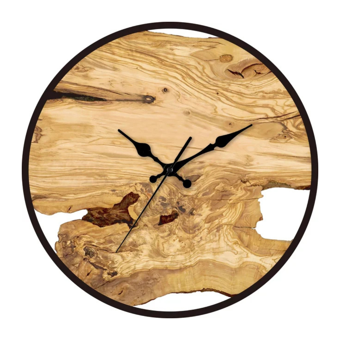 Large Silent Minimalist Black Decorative Wall Clock | Horlume