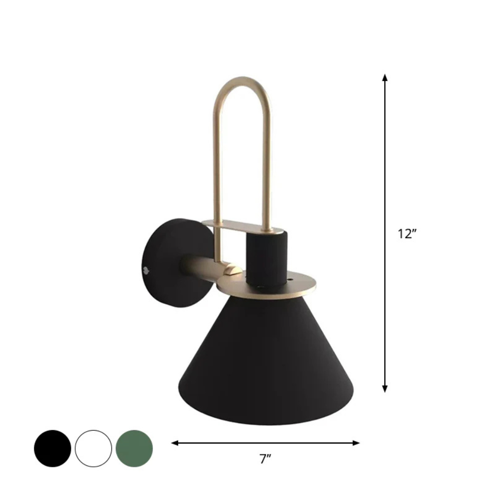 Metal Cone Wall Light for Kids Bedroom Lighting | Rayvia