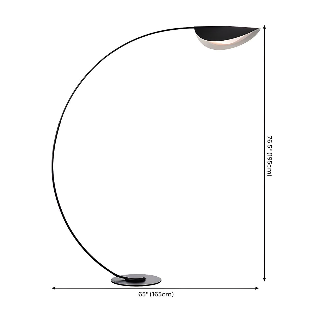 Modern Arched Metal Floor Lamp Minimalist Style | Elvino