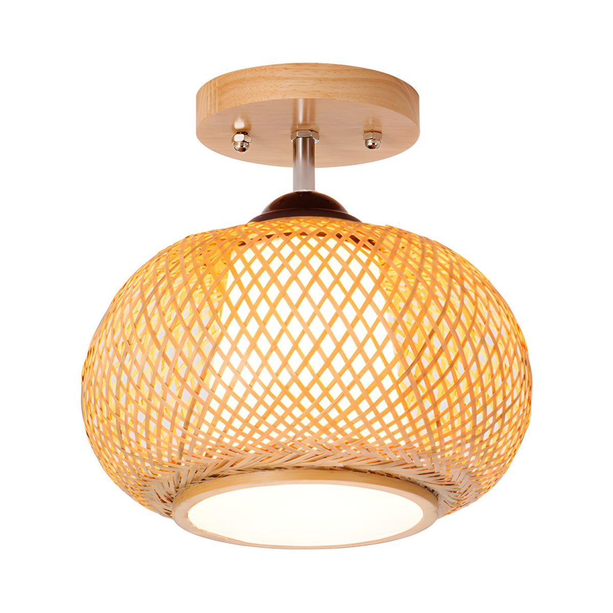 Modern Bamboo Semi Flush Ceiling Light Fixture | Velser