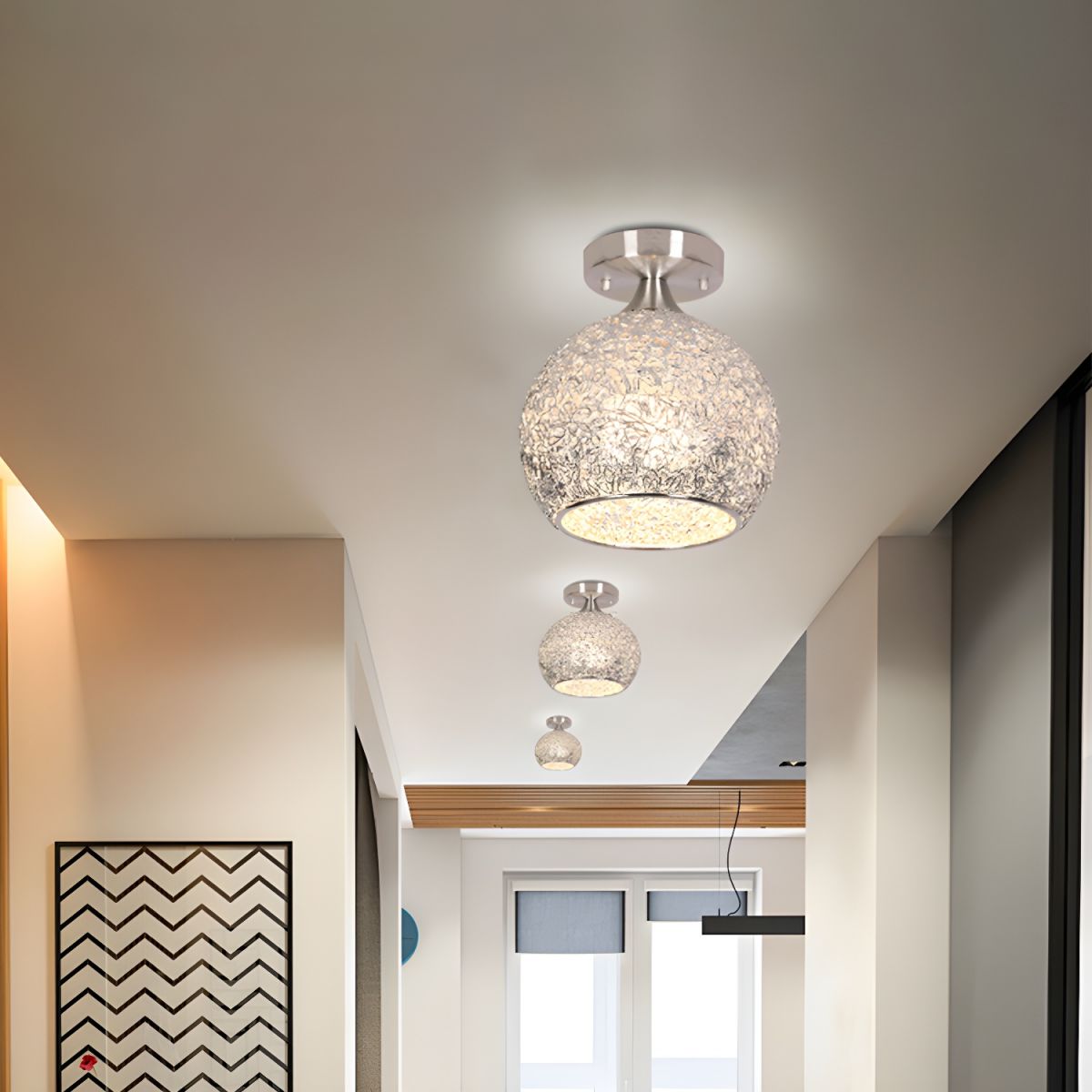 Modern Chrome Dome Flush Mount Ceiling Light | Luvrisa