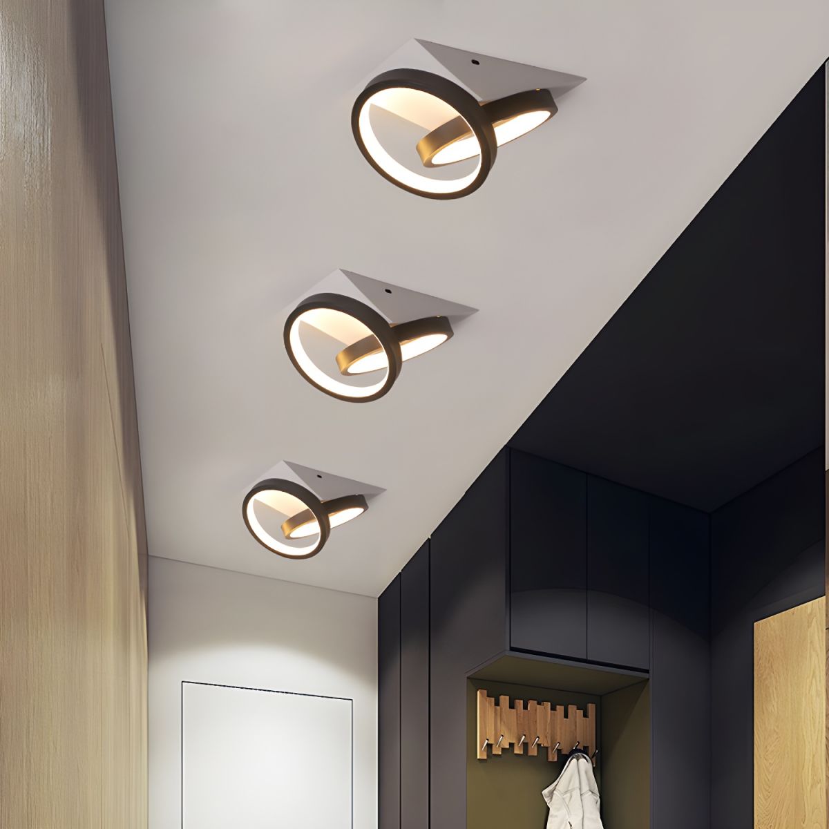 Modern LED Acrylic Ceiling Light Black Flush Mount | Morielle