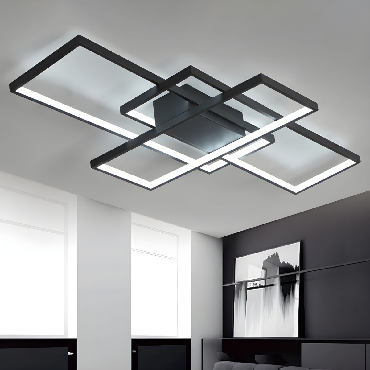Modern LED Acrylic Semi Flush Ceiling Light | Lunevo