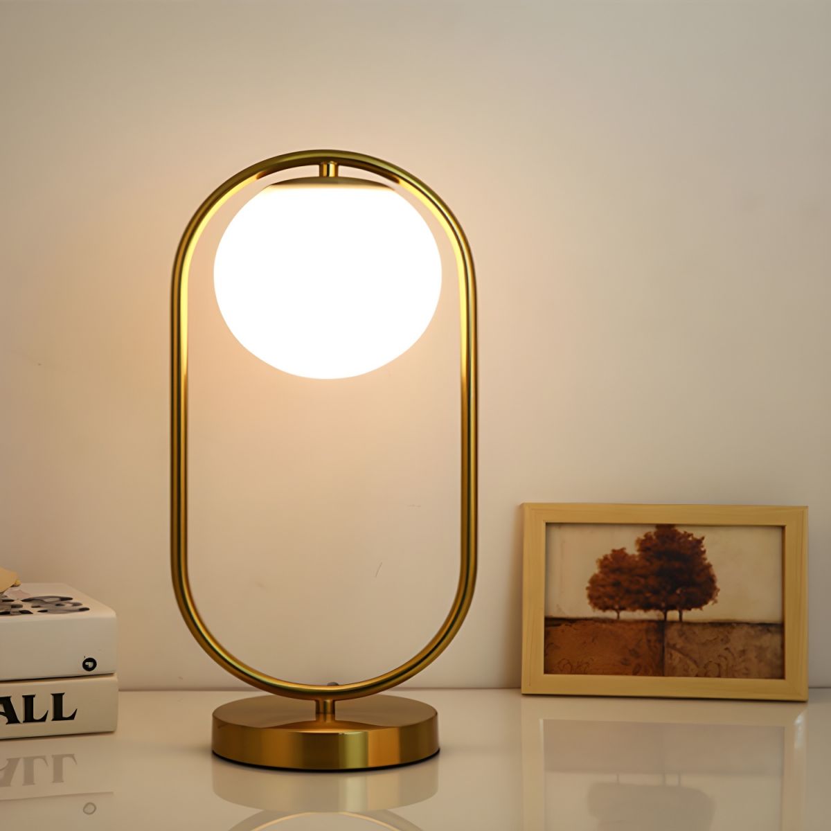 Modern Nordic Glass Globe Table Lamp | Lumidra