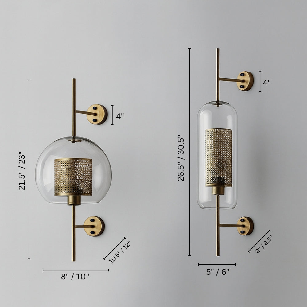 Modern Nordic Metal Glass Industrial Wall Light | Pelvino