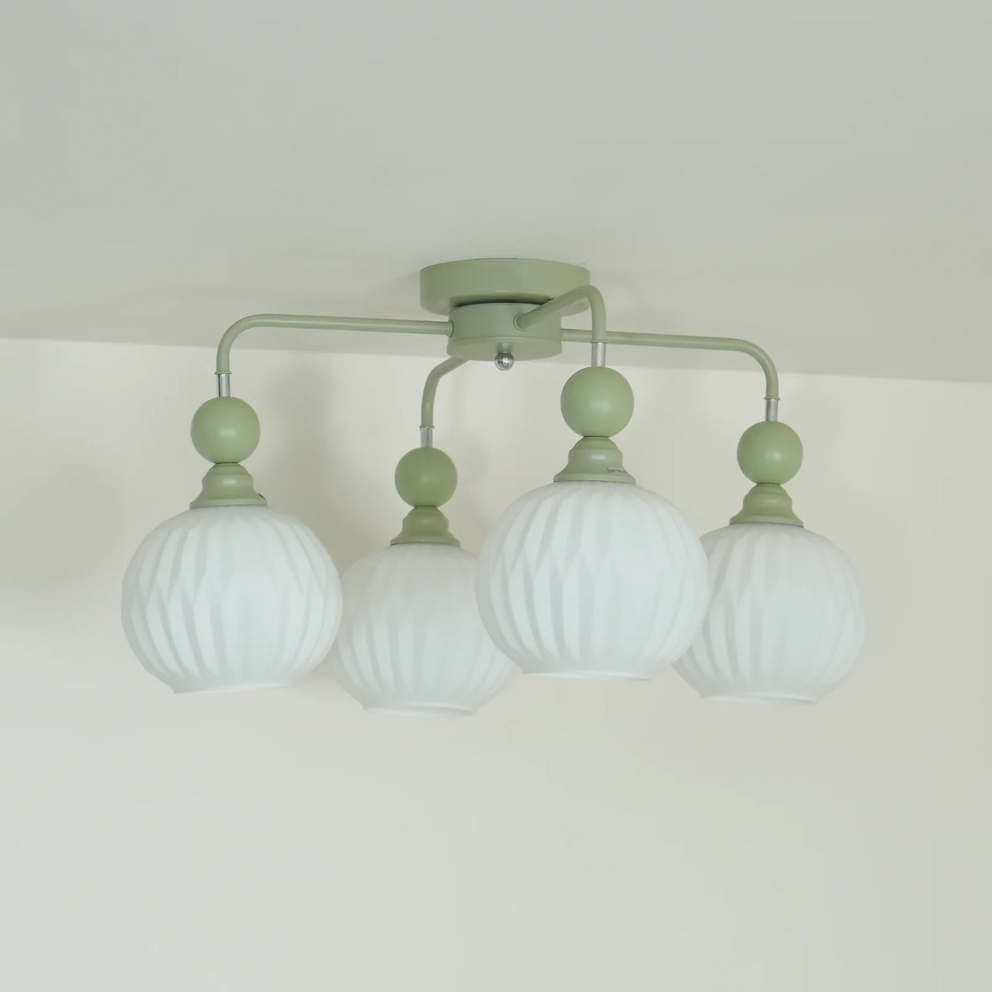 Modern Ribbed Glass Ceiling Light Fixture | Lumvir