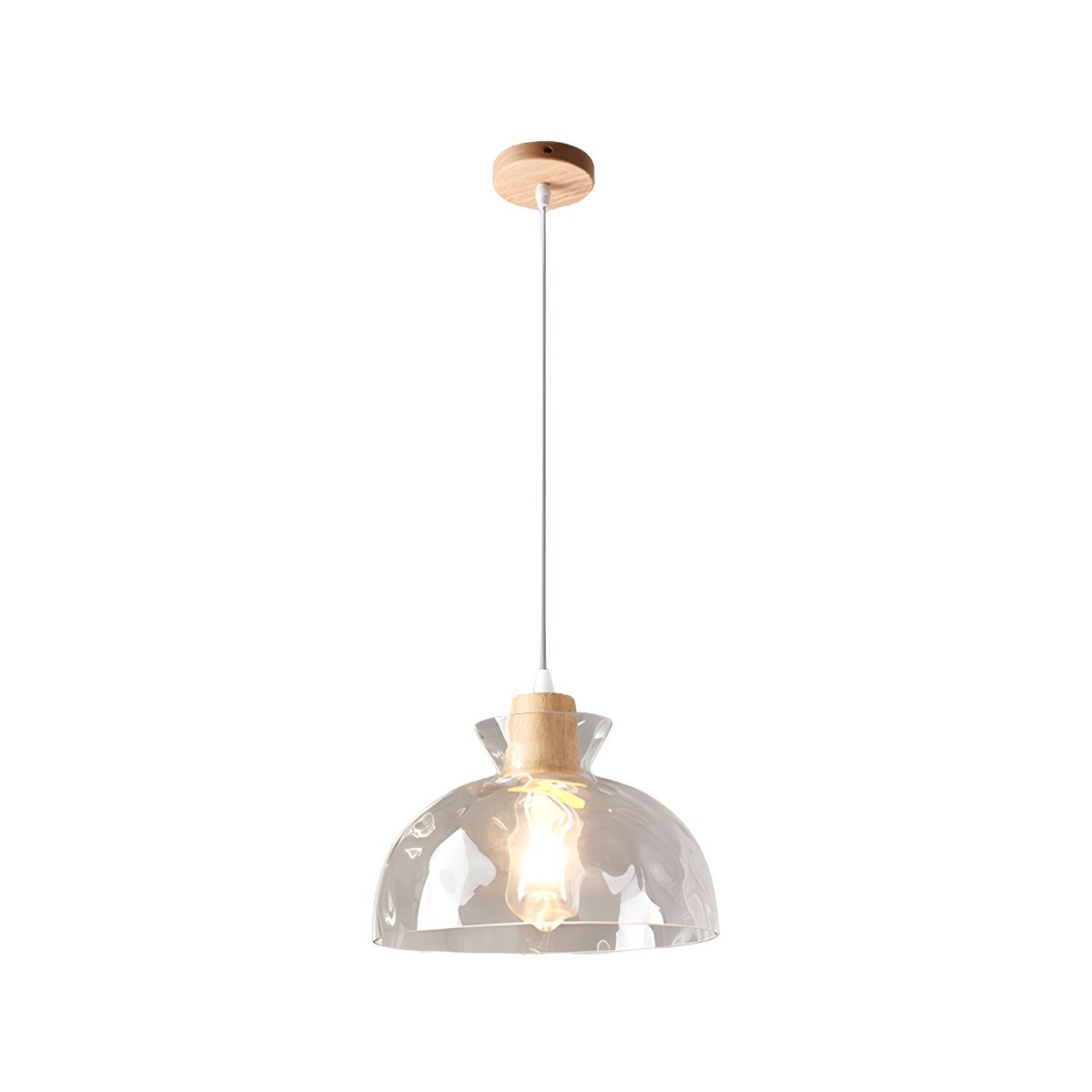 Nordic Clear Glass Pendant Light Adjustable Cord | Menora