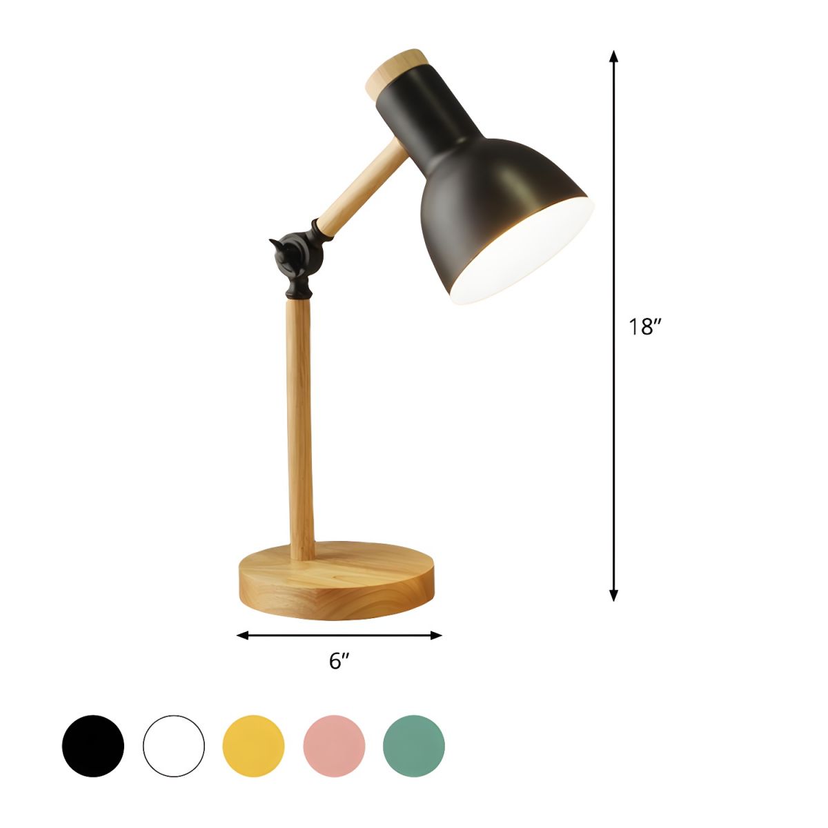 Nordic Macaron Table Lamp with Wood Arm | Solvexa