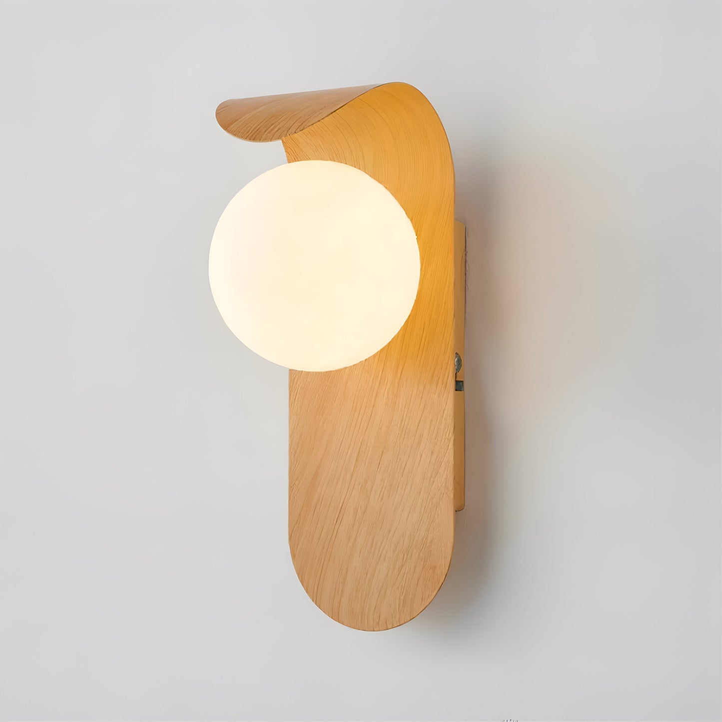 Nordic Minimalist Iron and Wood Accent LED Wall Light | Sarvian