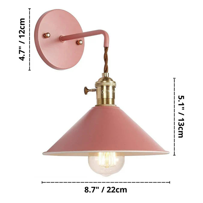 Nordic Retro Wall Light with Flared Glass Shade | Glasora