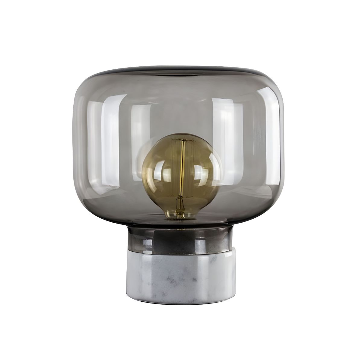 Nordic Table Lamp with Smoked Glass Drum | Pulnora