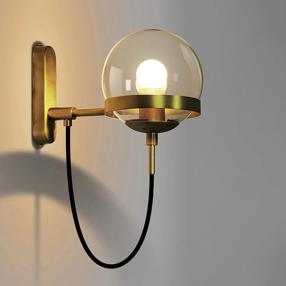 Nordic Vintage Glass Globe Wall Light Fixture Lamp | Helvino