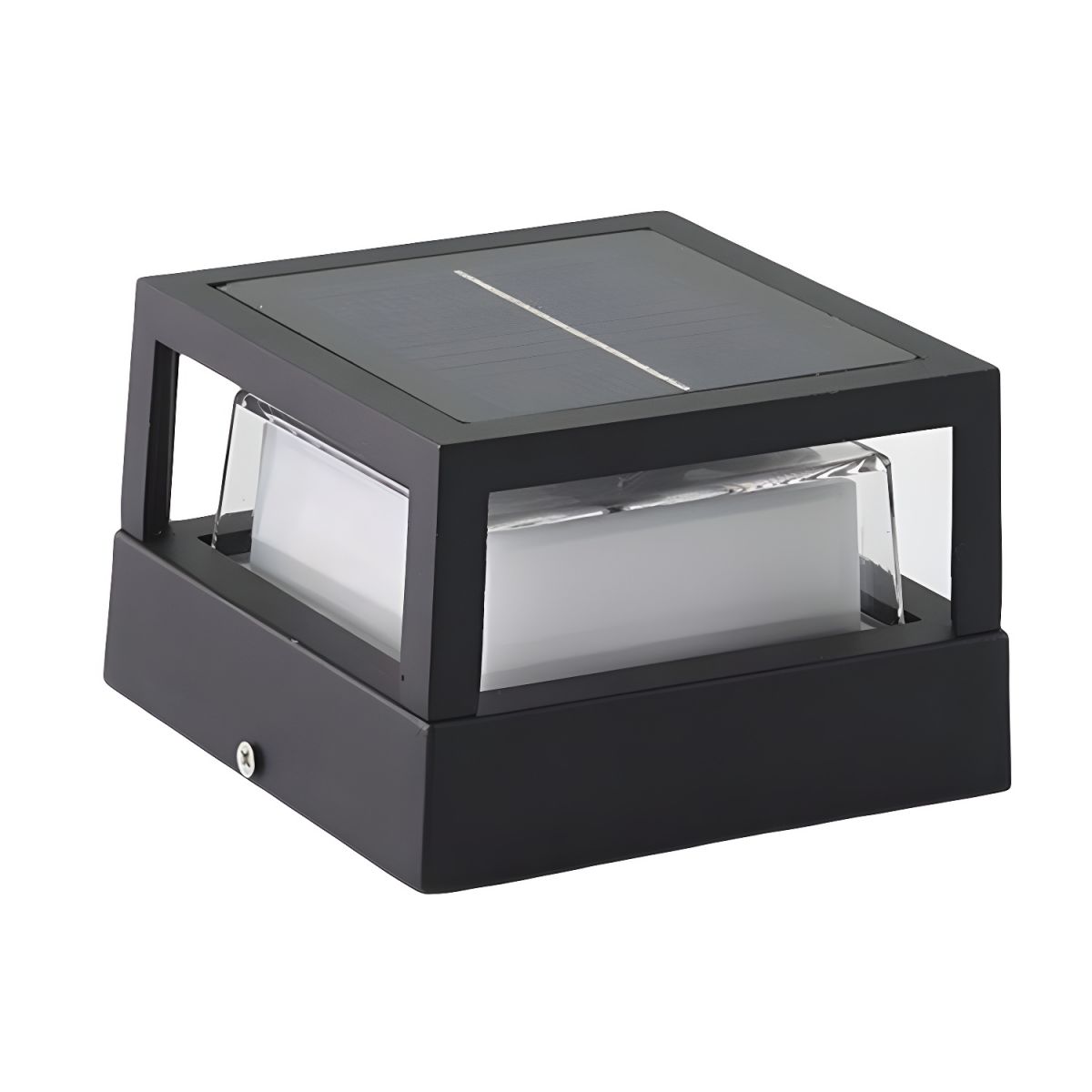 Outdoor Solar Metal Pillar Light Modern Geometry Design | Rarnico