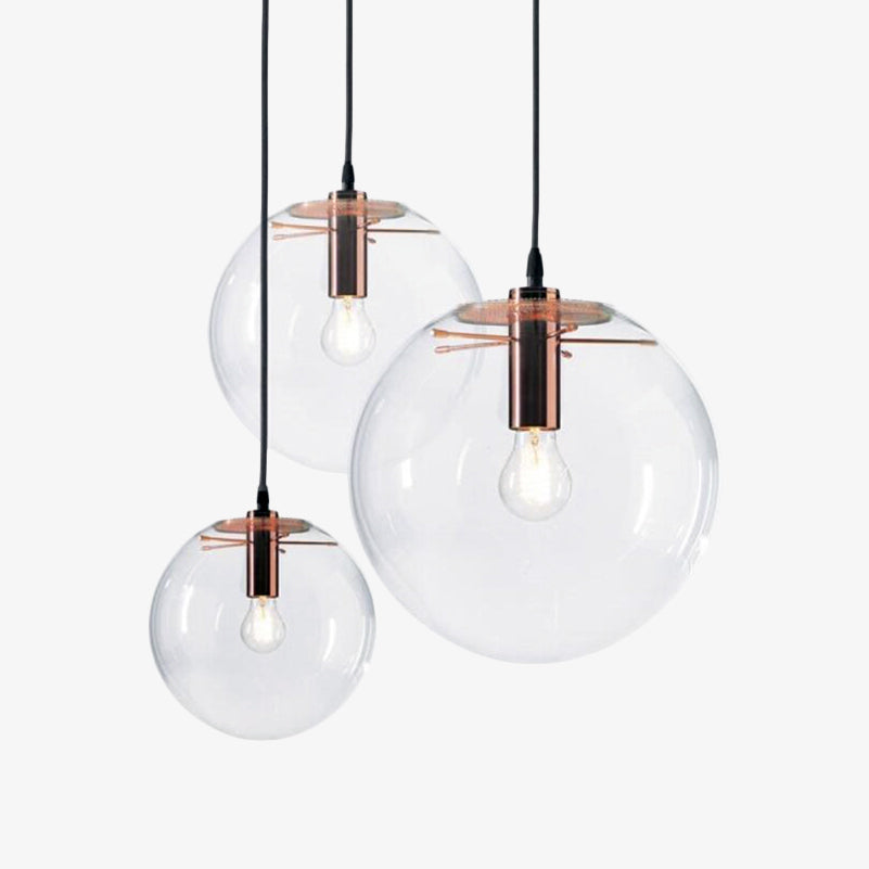 Pendant Light Transparent Glass Globe Minimal Style | Felvora