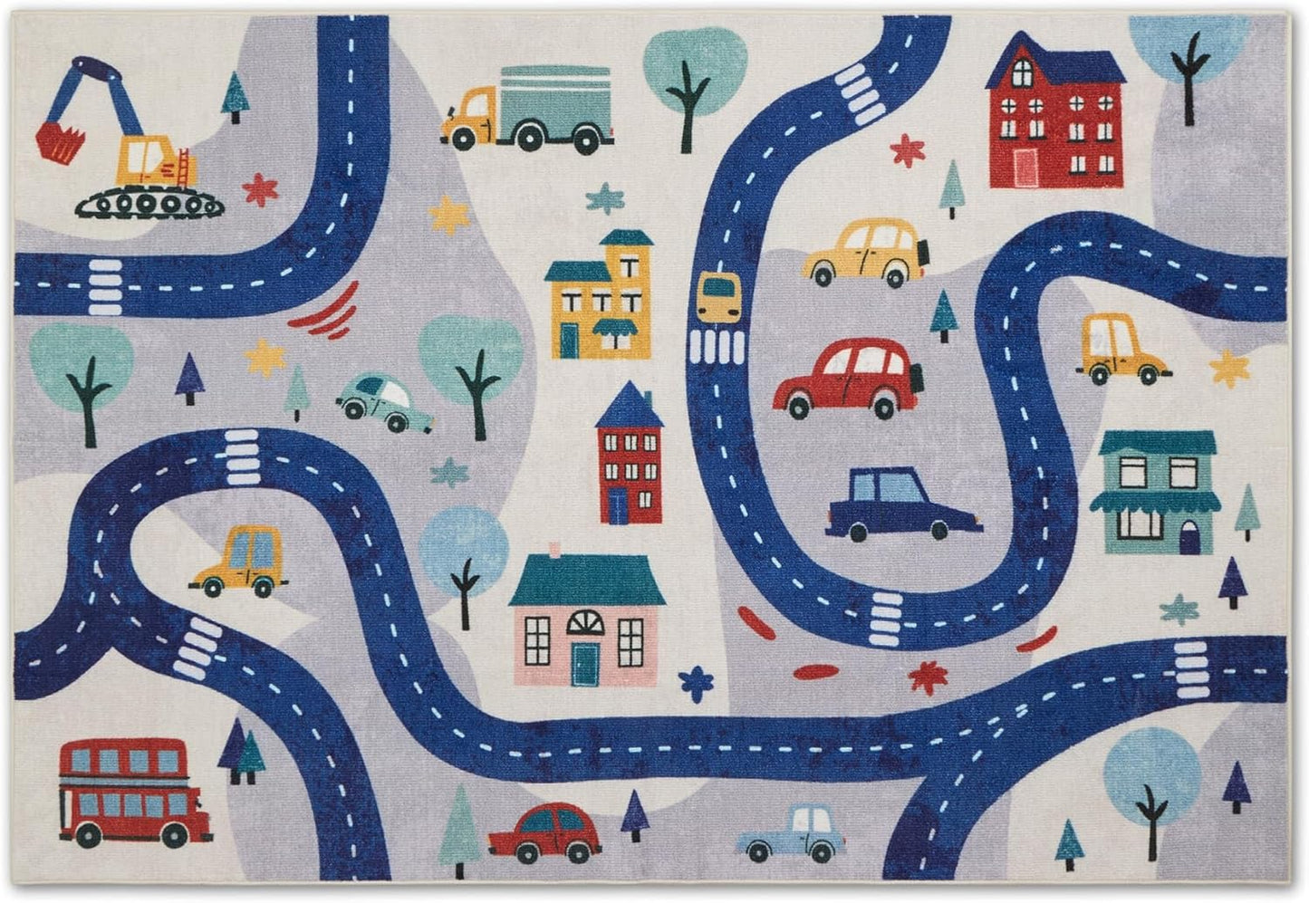 Play Mat Polyester City Road Design for Children Room | Tarelix
