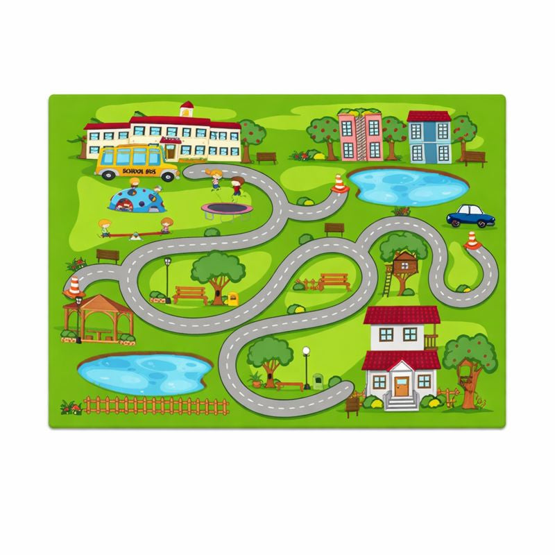 Play Mat Polyester Road Layout Modern Design Kids Rug | Mavento