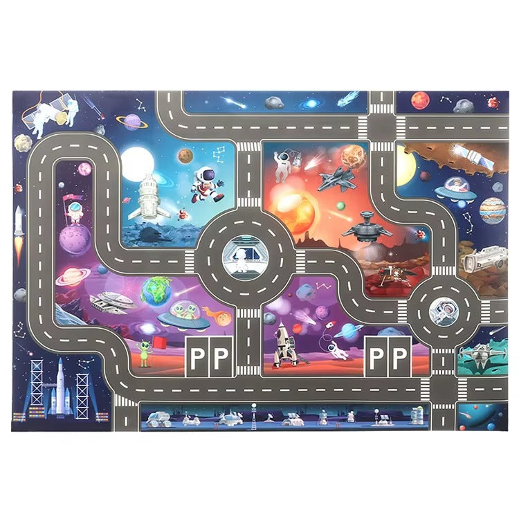 Play Mat Space City Traffic Road Rug For Kids | Merovia