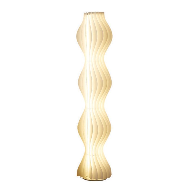 Pleated Shade Floor Lamp with Integrated LED Lighting | Merlune