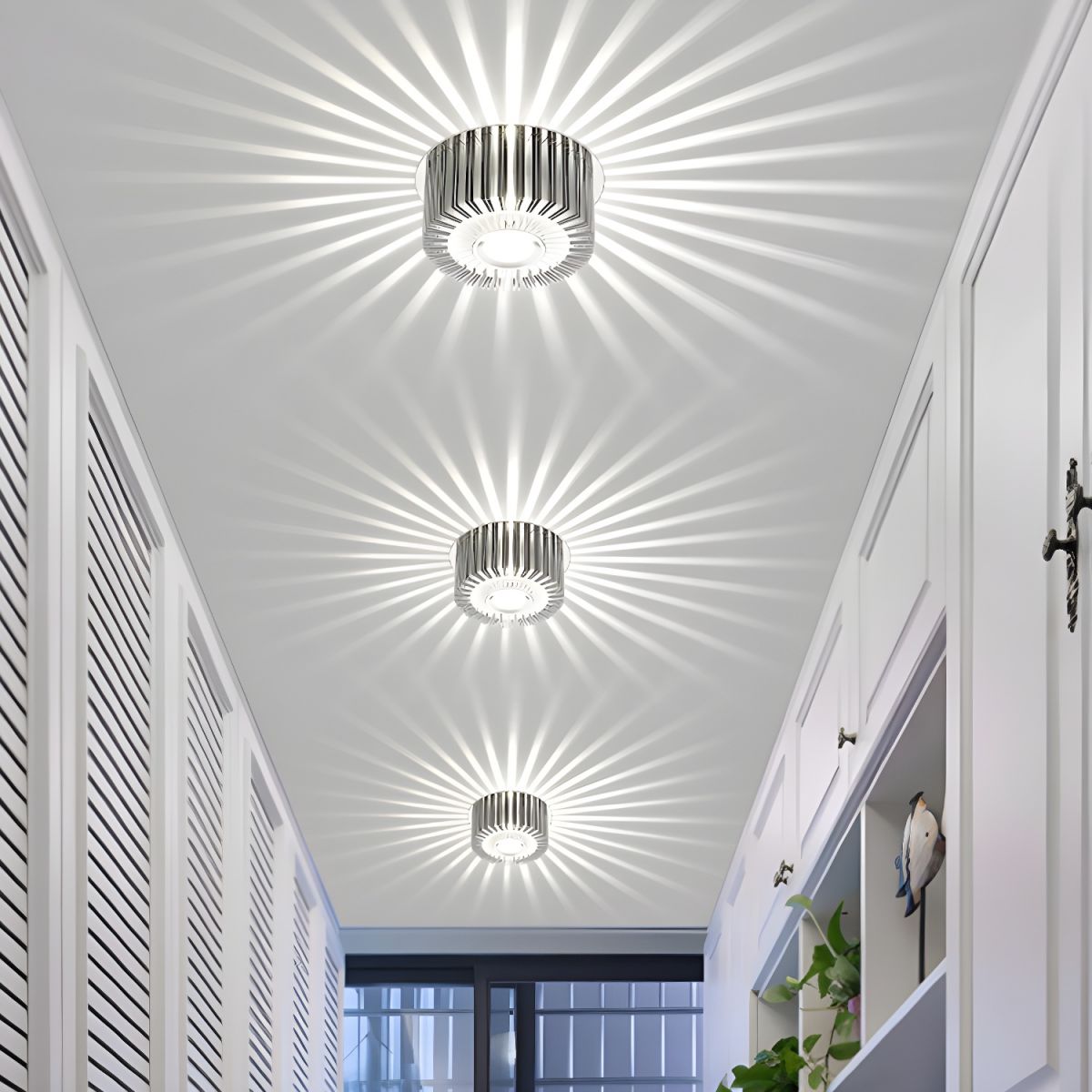 RGB LED Chrome Flush Mount Ceiling Light | Chromexa