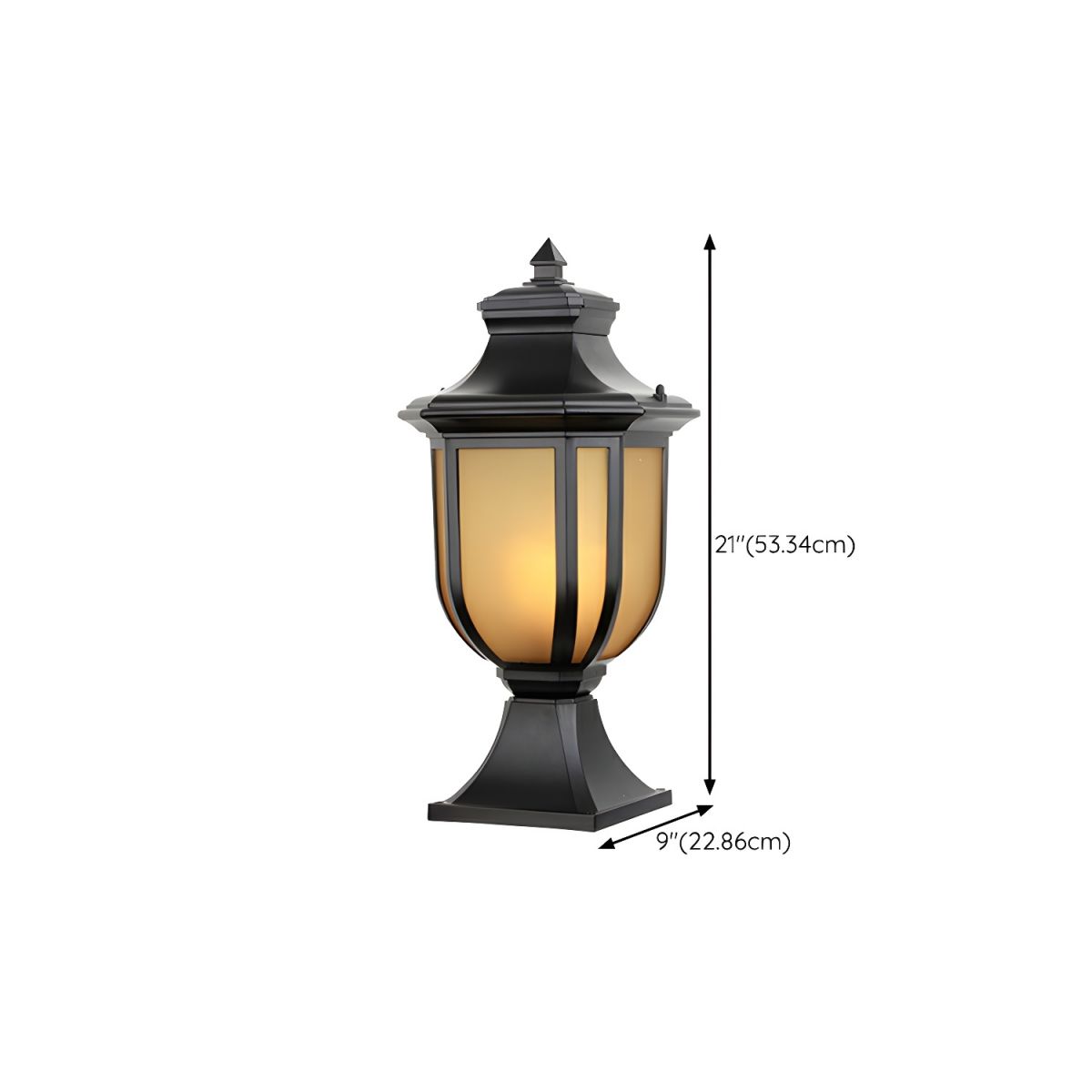 Retro Black Metal Outdoor Pillar Lamp Light | Jenvaro