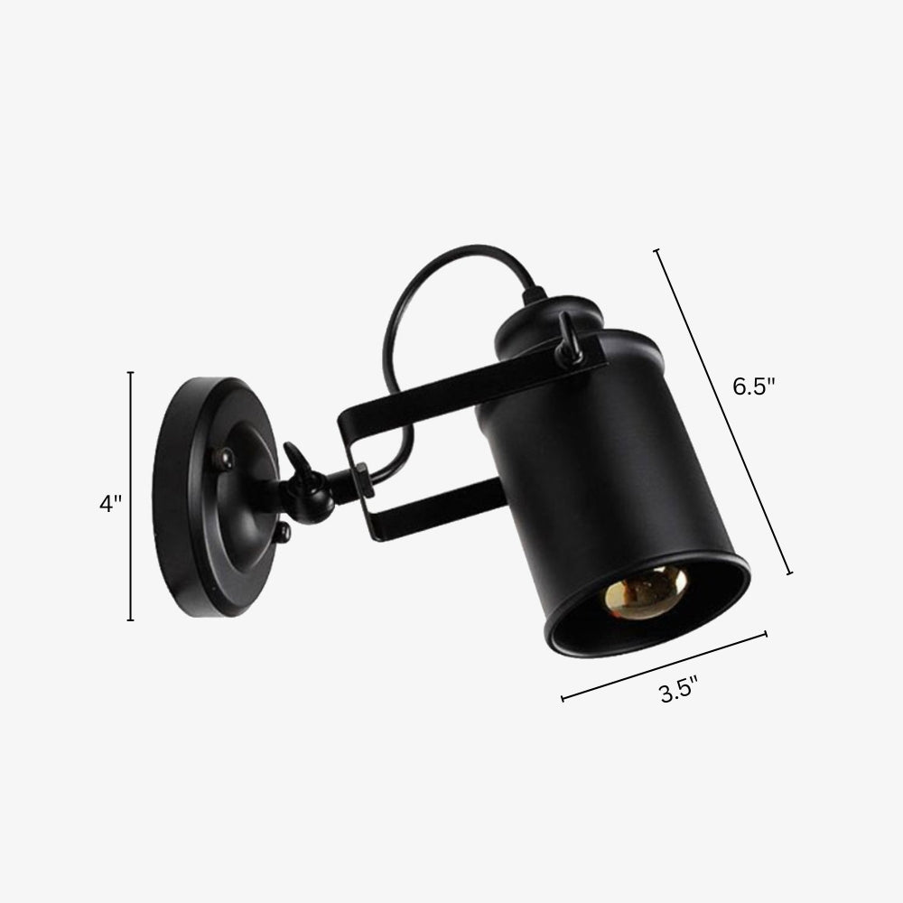 Retro Metal Industrial Directional Wall Spotlight | Metlora