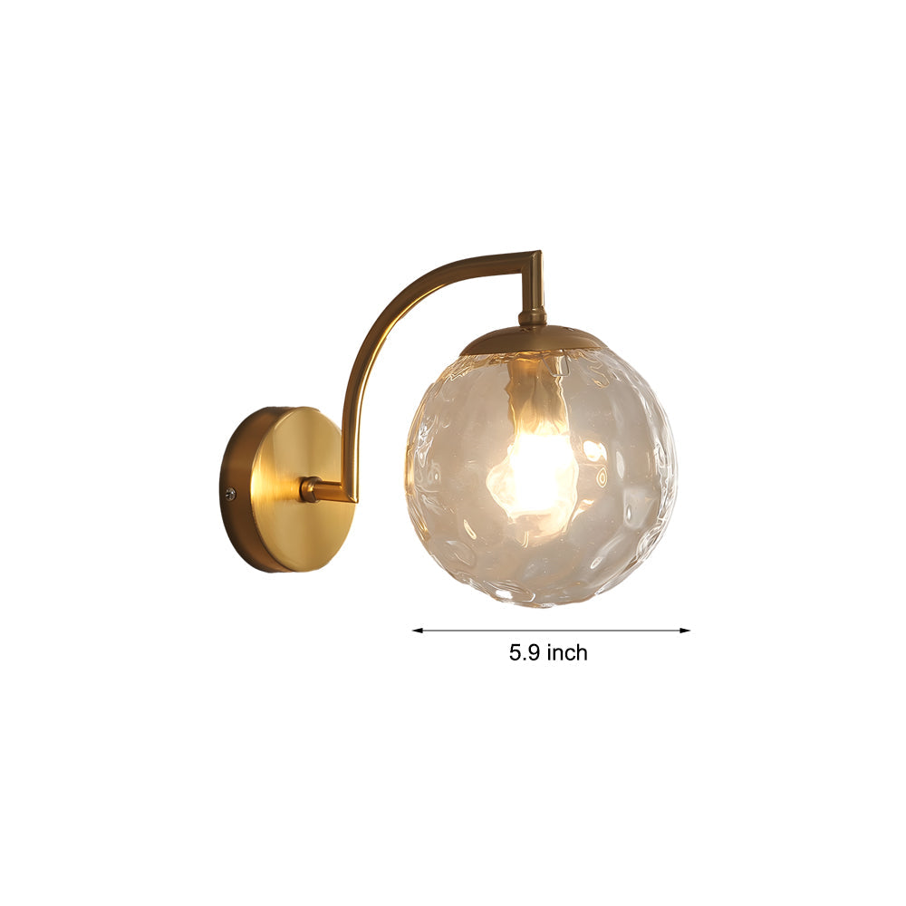 Ribbed Glass Globe Wall Sconce Nordic Style | Globelle