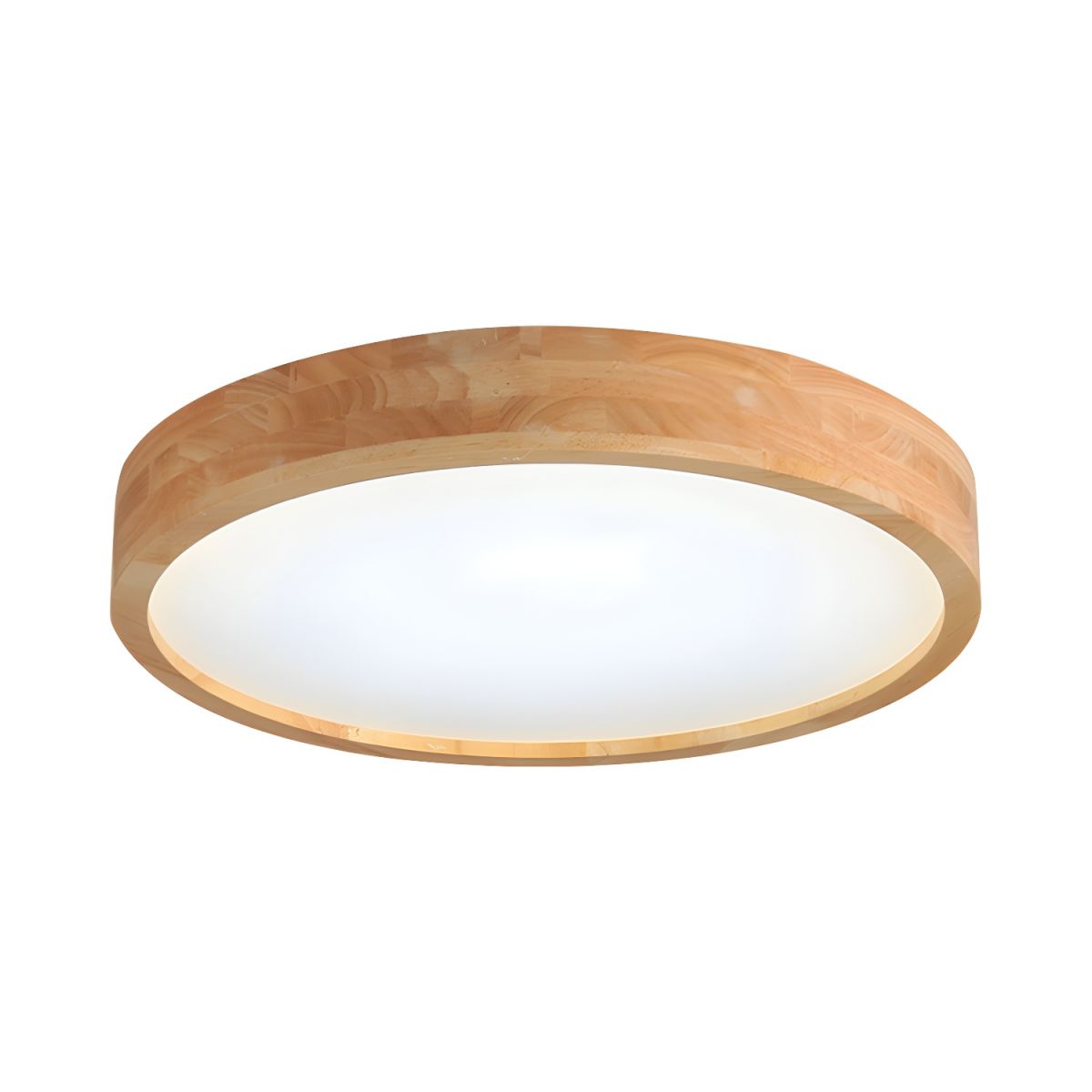 Round Wood LED Ceiling Light Flush Mount Nordic Style | Delune