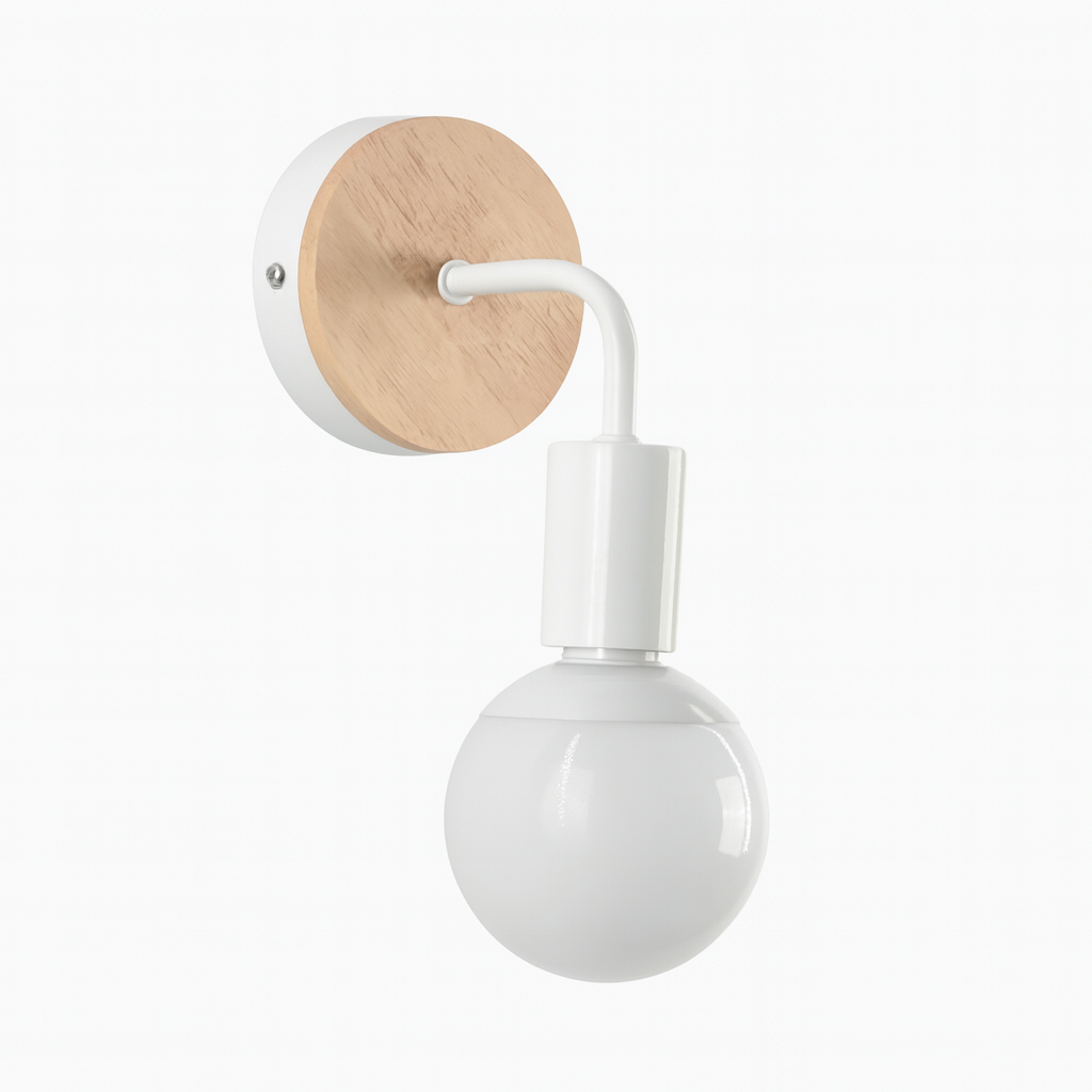 Scandinavian Wood and Metal Indoor Wall Light | Nalqor